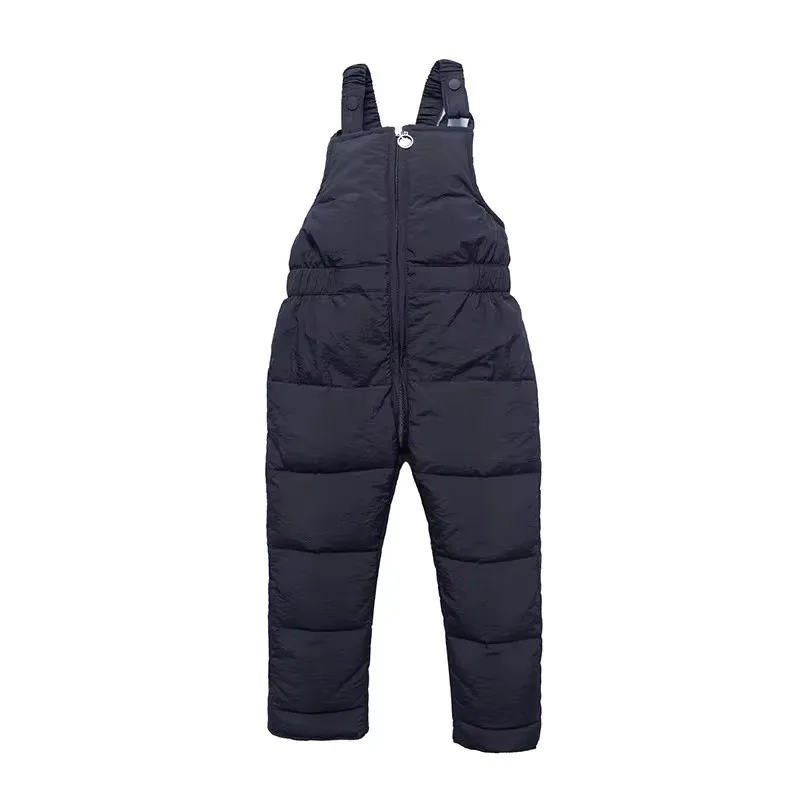 Kids Winter Warm Overalls Girls Winter New Thick Pants Cotton Filling Boys Overalls Toddler Baby Ski Jumpsuit 1-5 Years