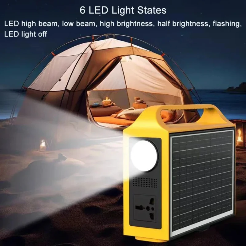 ForCamping 100W Portable Power Station 110V/220V Solar Power Generator Outdoor Camping With Solar Panel Power Bank 24000mAh LED
