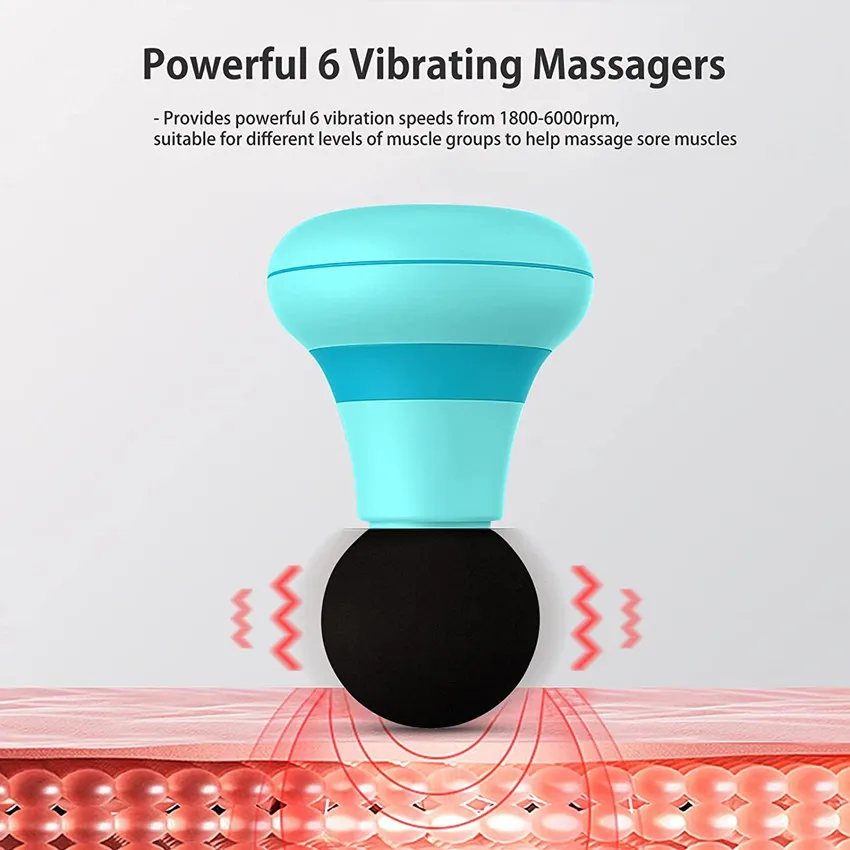 Powerful Handheld Massager Wand with 6 Magic Vibration Modes Personal Mini Electric Massager For Neck Shoulder Back Body Massage