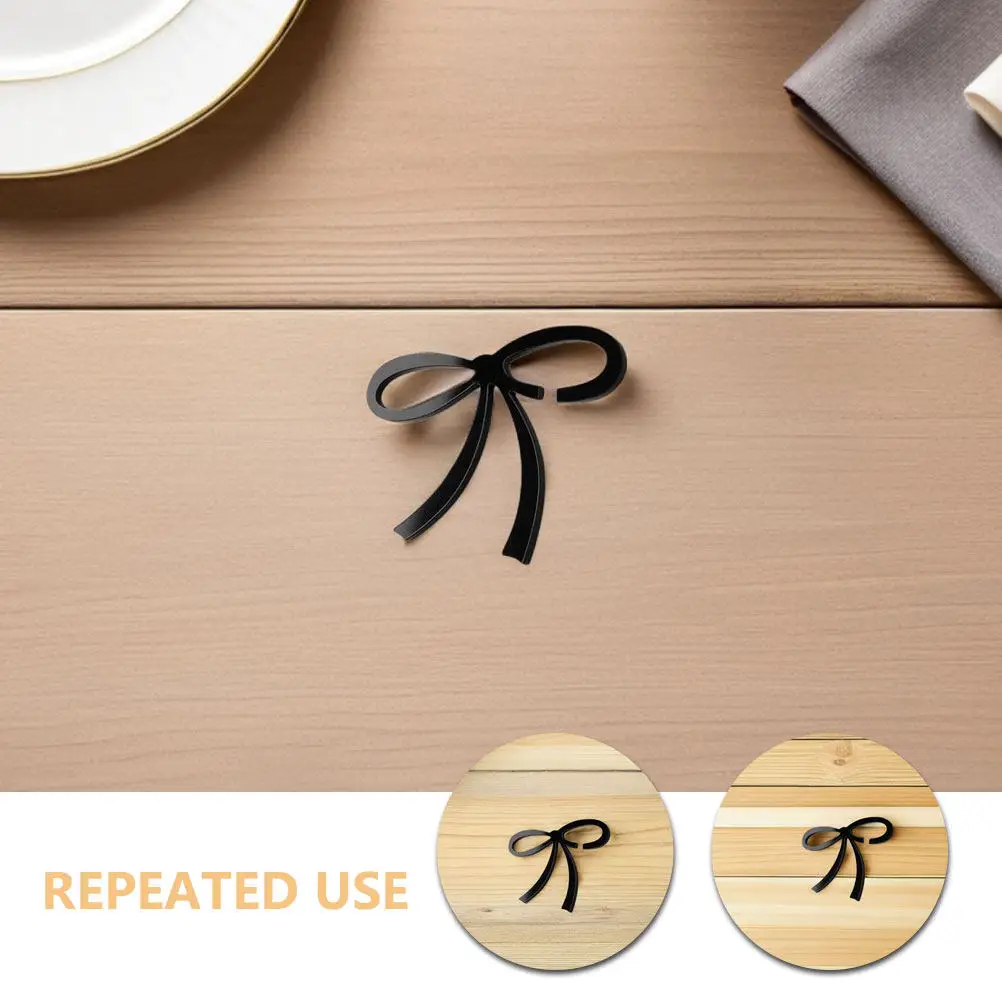 Black Bow Acrylic Wine Glass Charms 25Pcs Reusable Drink Tags for Wedding Birthday Cocktail Party Decor