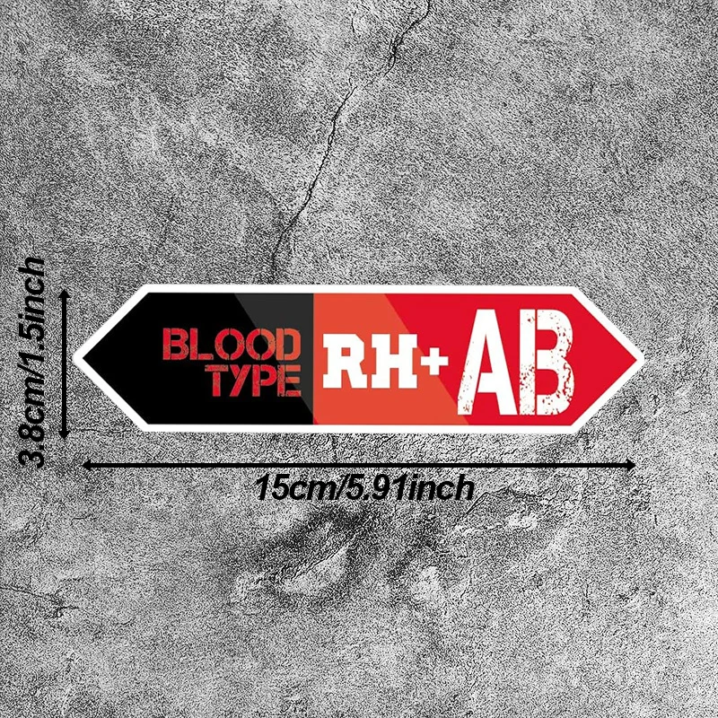 2Pcs/Set Blood Type Vinyl Sticker Waterproof Decal for Racing Helmet Motorcycle Fairing Fuel Tank Scooter Body Universal Decor