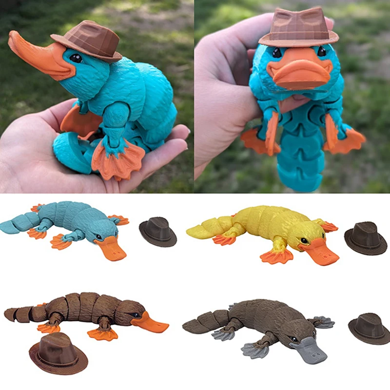 

3D Printed Articulated Platypus Fidget Toys Dynamic Animals Toy Full Articulated Flexible Crystal Platypus Toys Adults Fidget