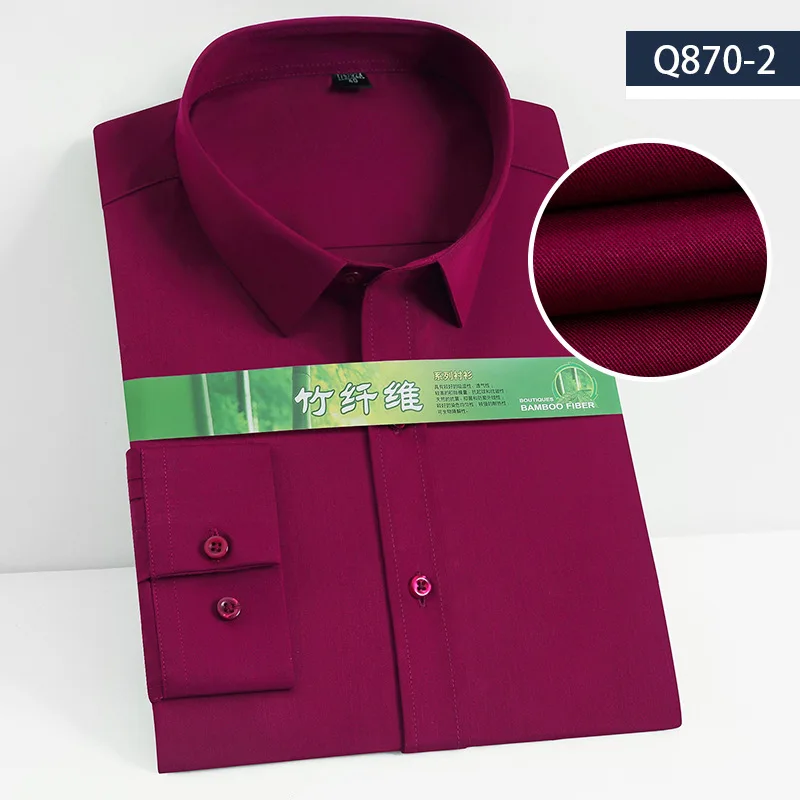 

C108 long-sleeved business casual elastic formal white shirt best man outer wear POLO collar shirt men