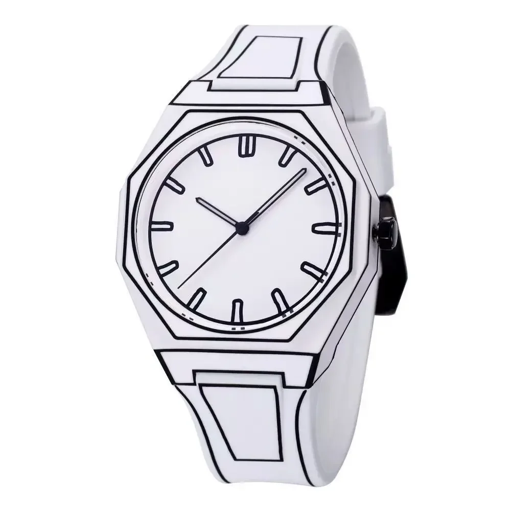 Creative Men Women Quartz Watches Comic-book Style Soft Silicone Strap Waterproof Luxury Male\'s Clock Ladies Watch Gifts