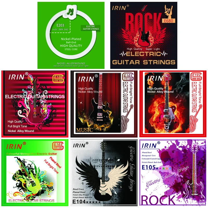 IRIN Electric Guitar Strings Play Real Heavy Metal Rock E100 E101 E102 E103 E104 E105 Nickel Wound String Guitar Parts Accessory