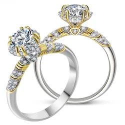 Luomansi D VVS1 Moissanite Crown Ring With with Certificate S925 Silver 1 Carat Wedding Party Woman Jewelry Gift