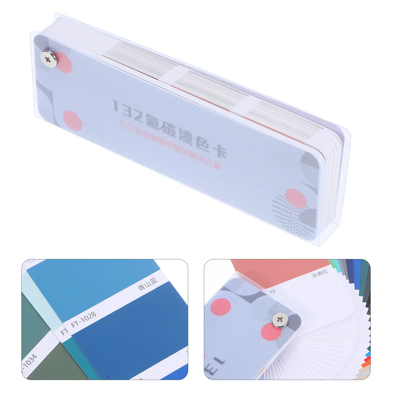 1Set Industrial Paint Color Sample Card 132 Metallic Vibrant Shades Coating Reference Tool for Color Matching Walls Floors