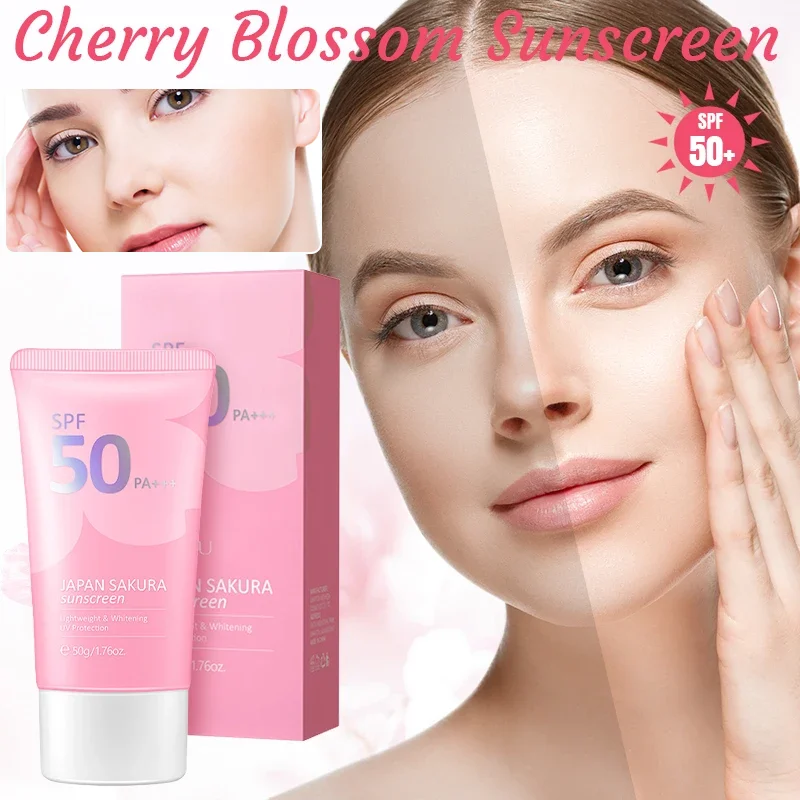 Facial Sakura Whitening Body Sunscreen Sun Cream Sunblock Isolation Lotion Protective Anti-Aging Moisturizing Sun Blocker Spf50