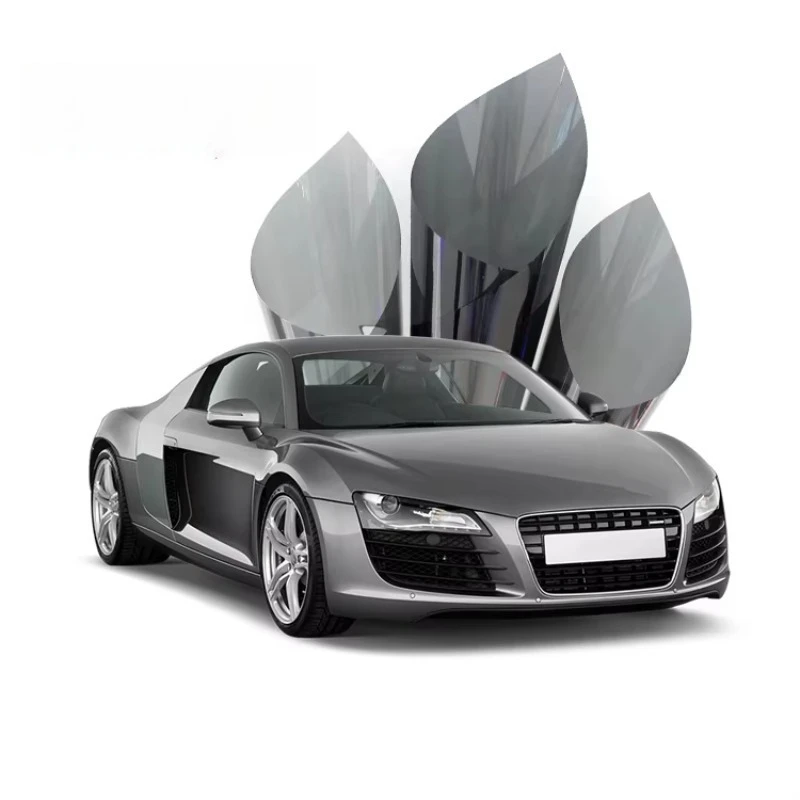 

Silver Chrome Mirror Window Tint Car Home Commercial Window Film 2 Ply for Privacy Heat Cut