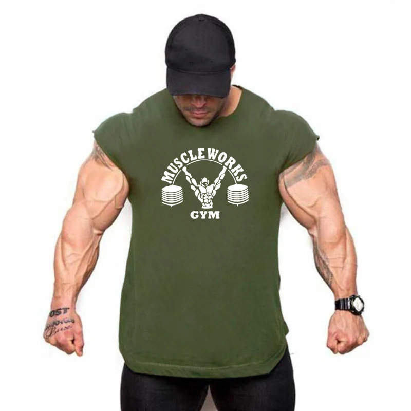 New Summer Brand Vest Cotton Gym Clothing Men Tank Tops Sleeveless T Shirt Bodybuilding Equipment Fitness Men\'s Stringer Tanktop