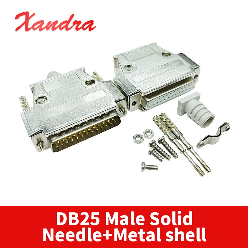Industrial DB25 Gold-plated Connector Plug 25-pin Plug with Metal Shell Male Female Connector for LED Communication Converter