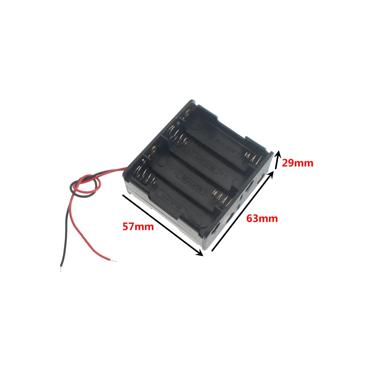 2PCS DIY 8x AA  Battery Holder Storage Box Case with DC 5.5x2.1mm XH2.54 PH2.0 SM-2P Power Plug back to back