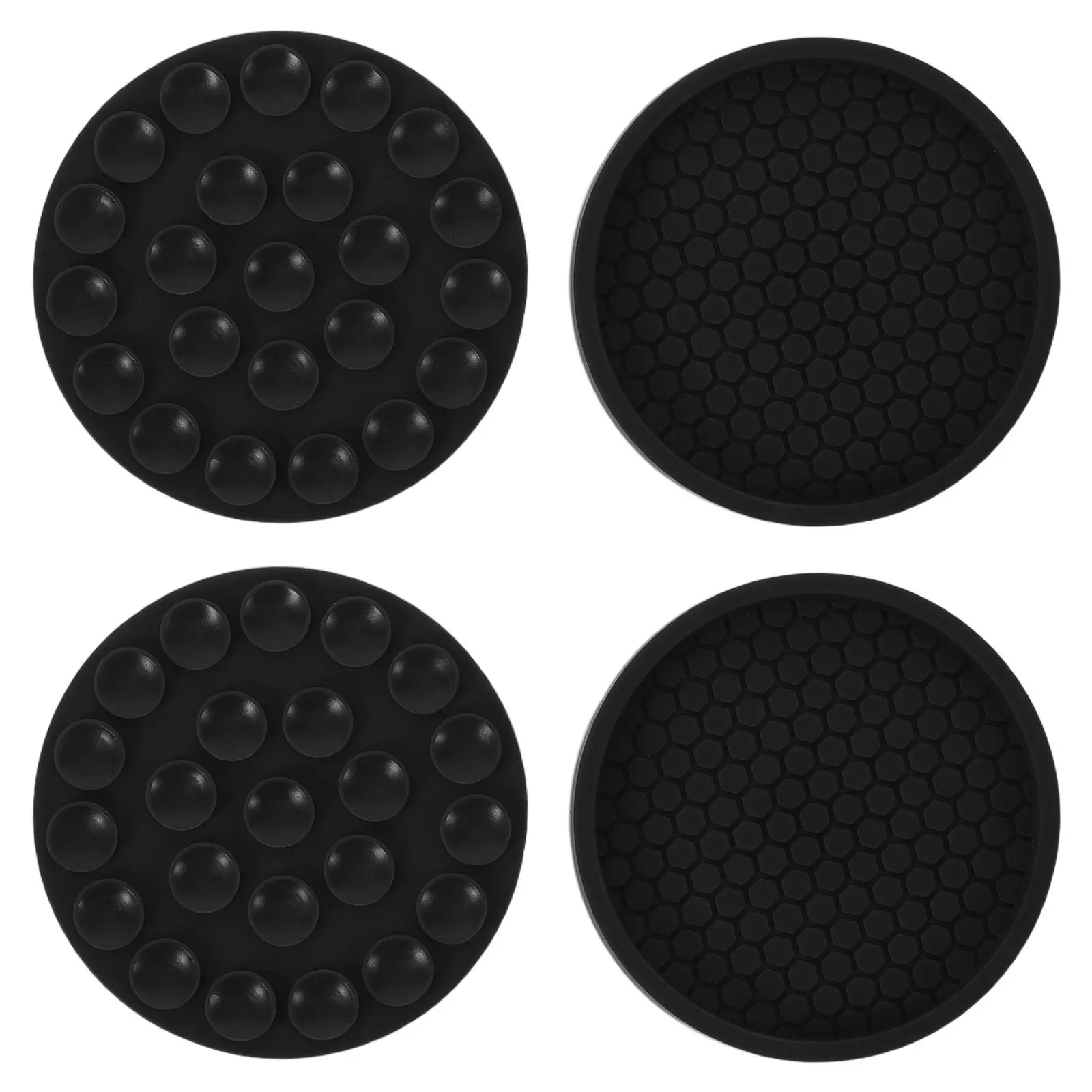 4Pcs Rubber Sofa Bed Leg Pads Black Anti-Slip Furniture Floor Protectors Non-Skid Vibration Dampening Pads for Wood Marble
