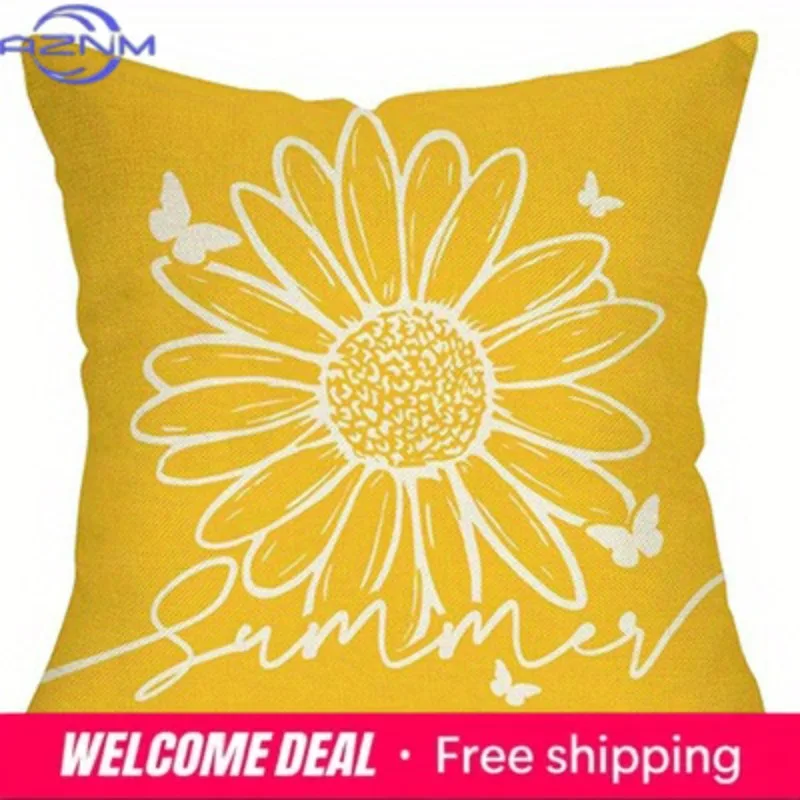Home Decor Sunshine-Themed Decorative Pillow Covers Pattern Cushion Cover Suitable for Sofa Bedroom Car Pillow Cover
