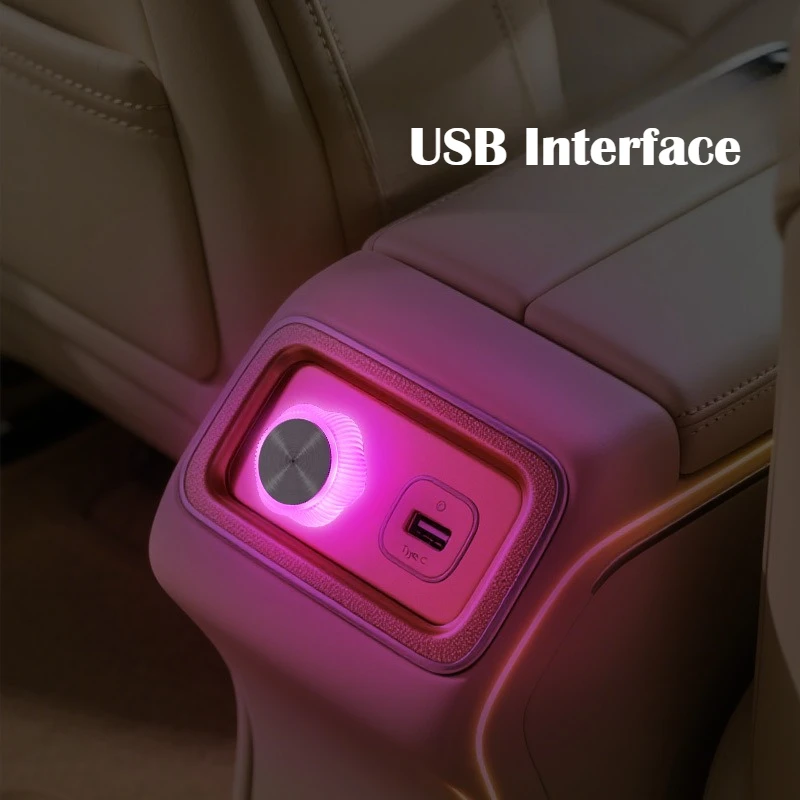 1 قطعة جديد USB سيارة الإضاءة المحيطة RGB LED أضواء الغلاف الجوي ، العالمي السيارات مصباح ديكور داخلي للسيارات #4
