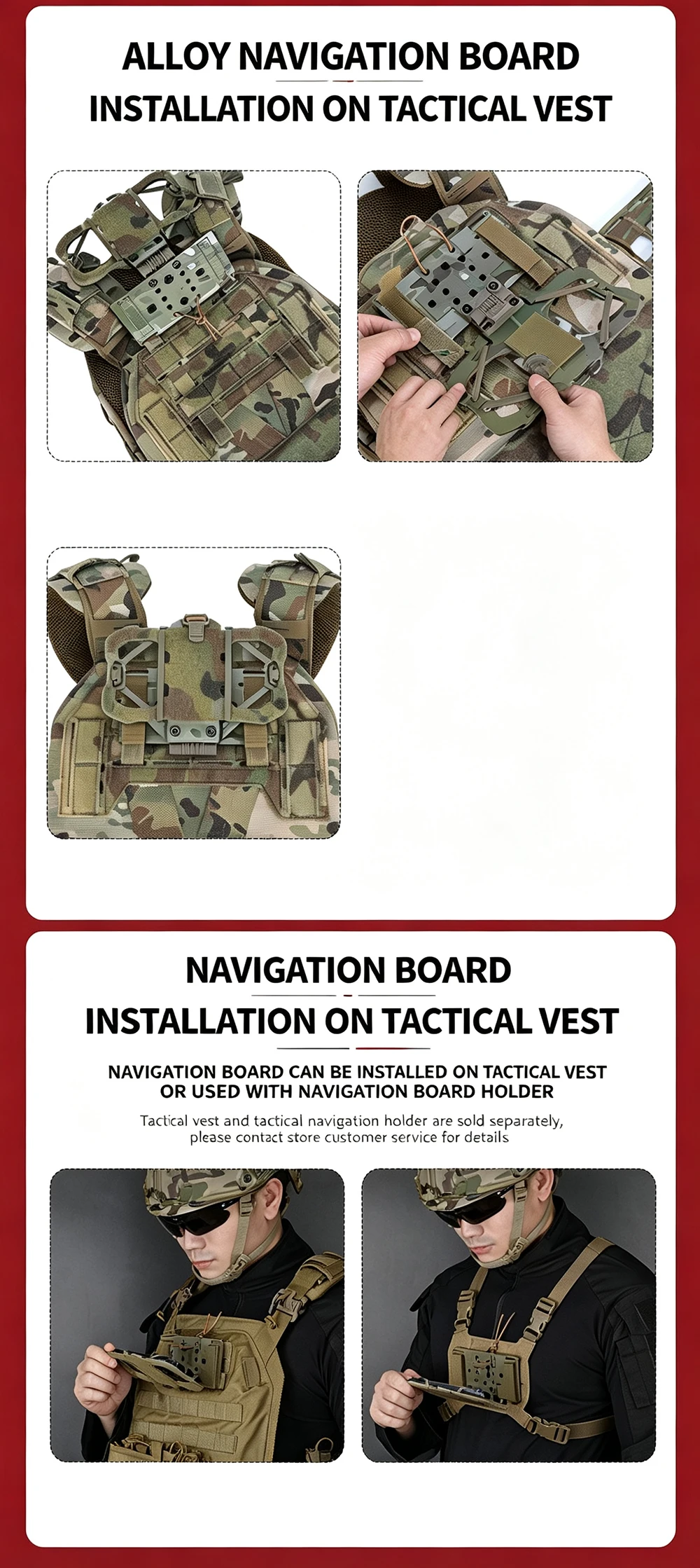 Taktisches Navigationsboard MOLLE-Halterung Handyhalter Taktische Weste Universelle Faltbare Telefonhalterung Airsoft – Detail 2
