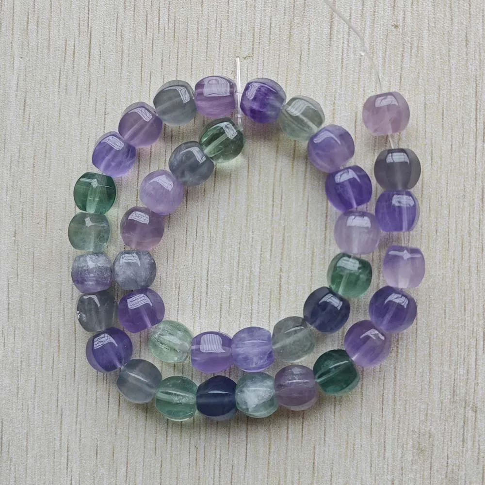 Beautiful Fashion good quality natural fluorite stone pumpkin beads for jewelry accessories making free shipping Wholesale 36pcs