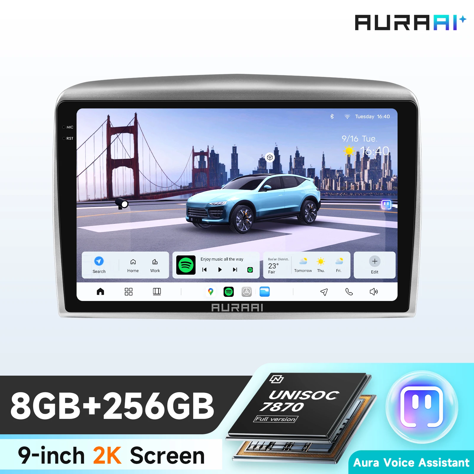 AURAAI Intelligent Android 13 Car Radio For  Lancia Ypsilon 2006 - 2020 Carplay 4G ADAS DSD 360Camera 2K Screen 8G 256G UIS7870