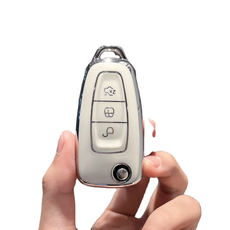 

Чехол-держатель автомобильного ключа из ТПУ, мягкий защитный чехол для дистанционного управления для Ford Ranger C-Max S-Max Focus Galaxy Mondeo Transit Tourneo Custom