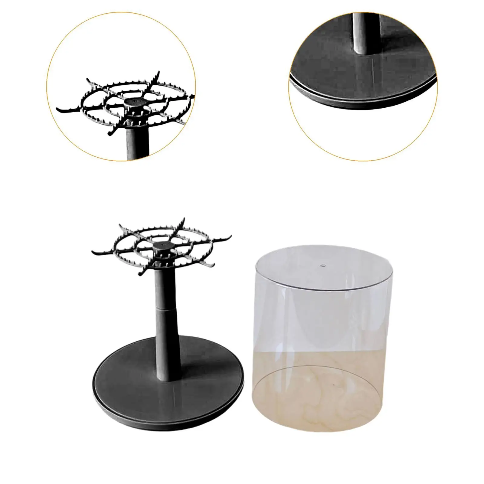 Dustproof Rotating Figures Display Case Clear Doll Stand Stackable Organizer for Miniature Dollhouse Games