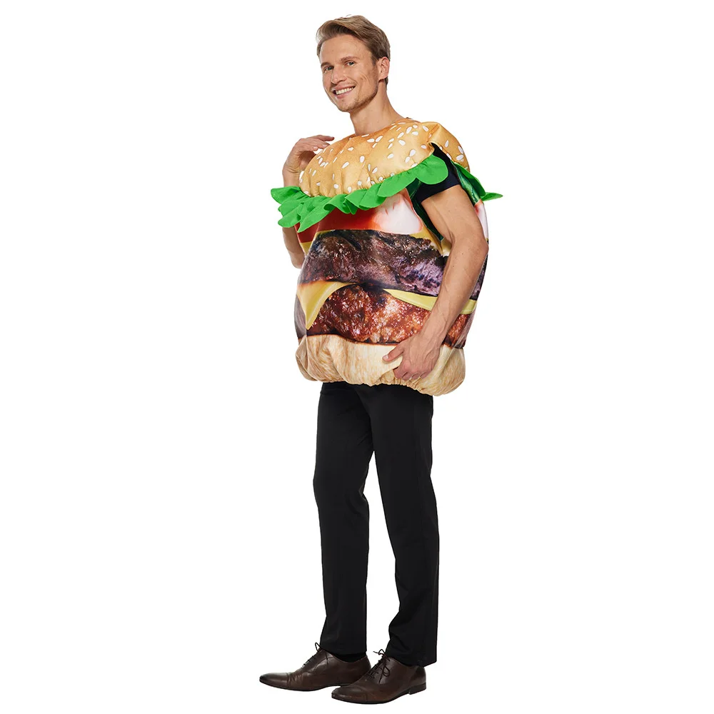 Party Performance Costume Halloween Beef Burger Cosplay Costume Adult Performance Costume Burger Costume Party Role Play Costume