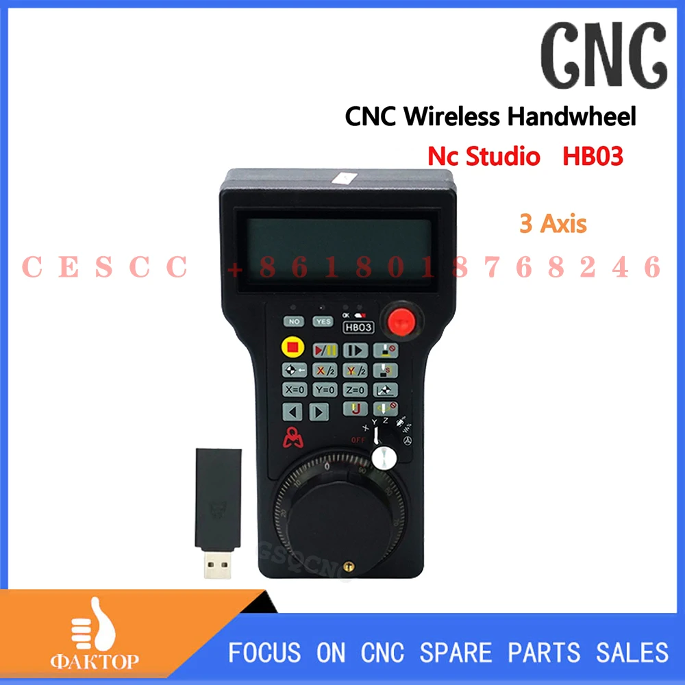 

HB03 Nc Studio 3 Sumbu Handwheel Nirkabel MPG Handwheel WEIHONG Pengendali Jarak Jauh untuk CNC Router Pengganti WHB03