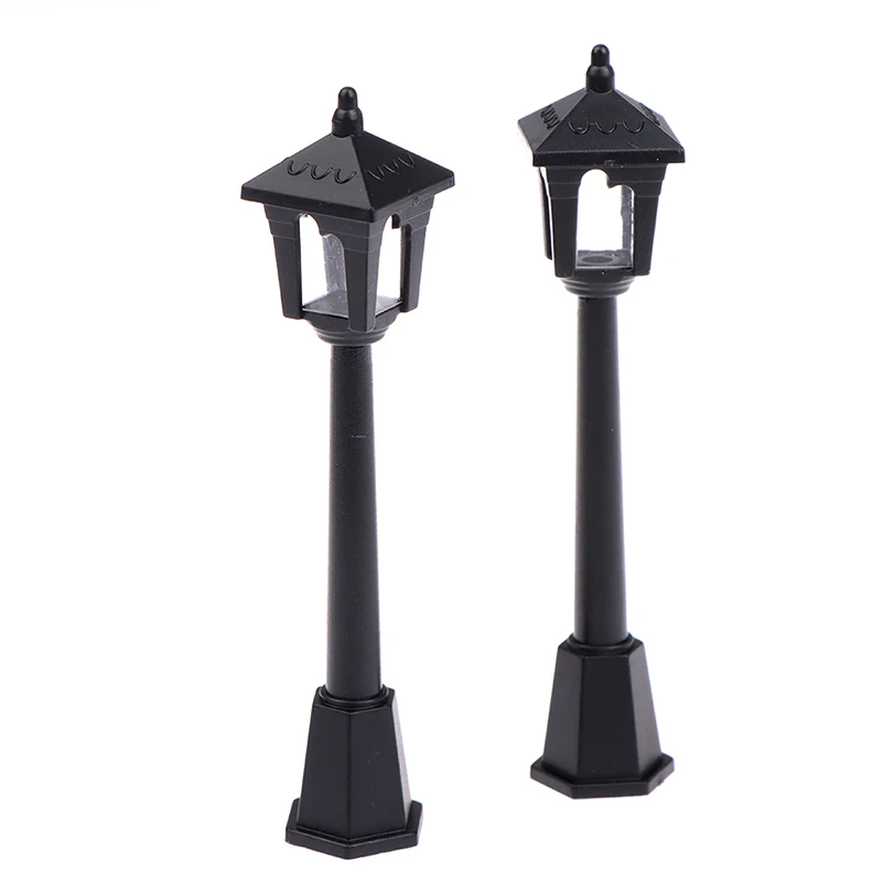 1pc Dollhouse Street Light Model Railway Train Lamp Post Light Pathway Lantern Post for House Landscape Decoration