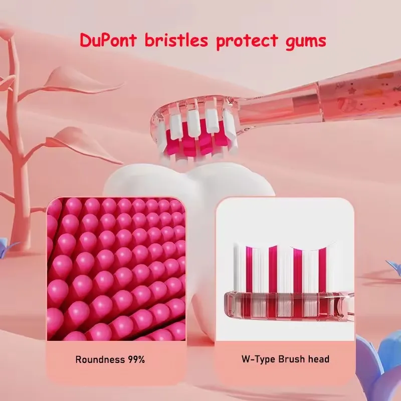 어린이 소닉 전동 칫솔, 다채로운 LED 조명, 만화 디자인, IPX7 방수 충전식, 깊은 치아 청소