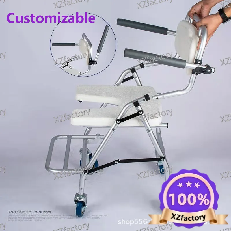 Factory Direct 2026 Top Rated Elderly Toilet Chair Paralyzed Patient Bathing Wheelchair Toilet Foldable Multifunctional Toilet