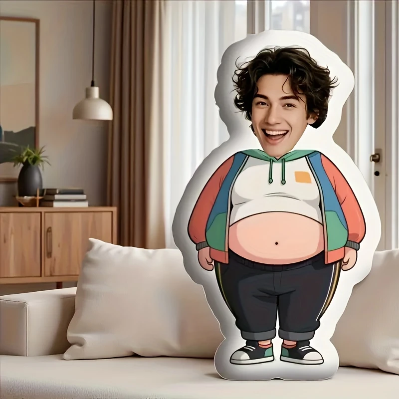 Custom Pillow, Personalized Photo Cushion- Modern Style with Double-sided Funny Belly Print, Multi-functional Cushion All Season