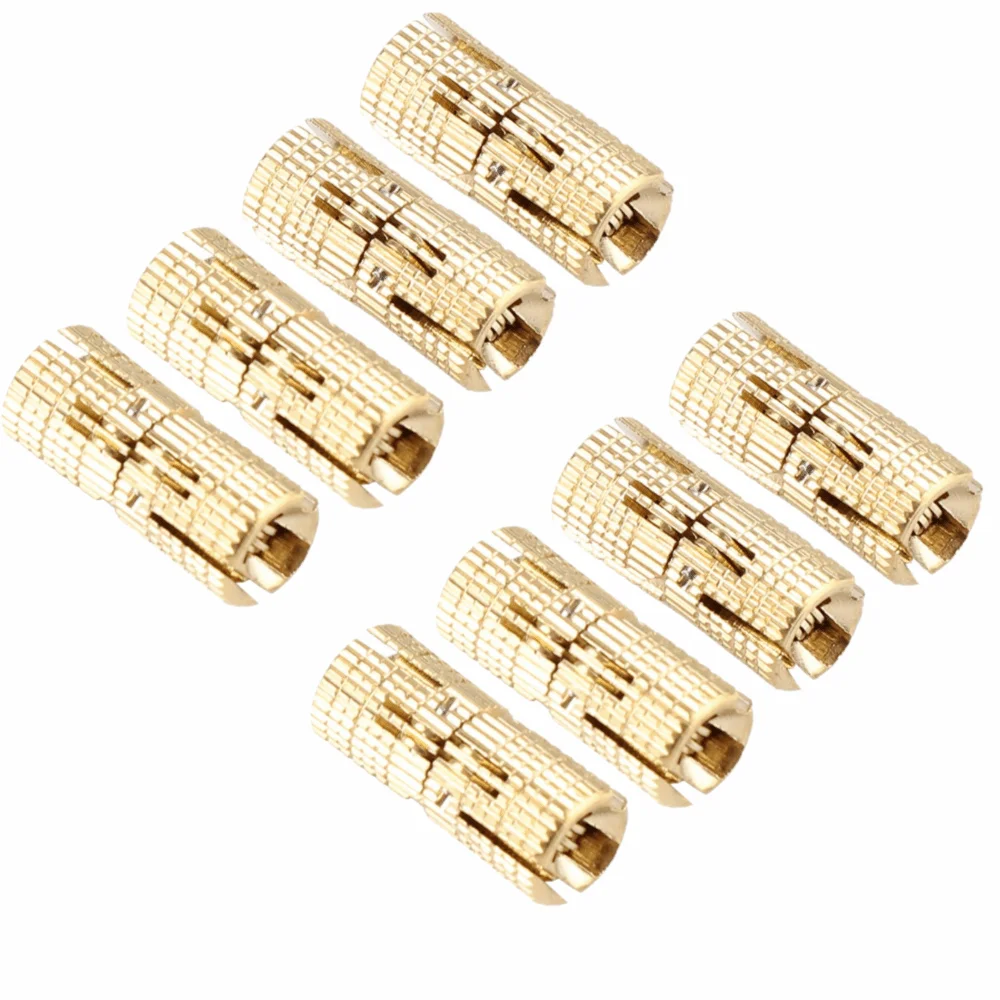 8PCS 8mm Cabinet Hinge 180 Degree Opening Angle Brass Barrel Hinge With Screws Invisible Furniture Hinge Furniture Making