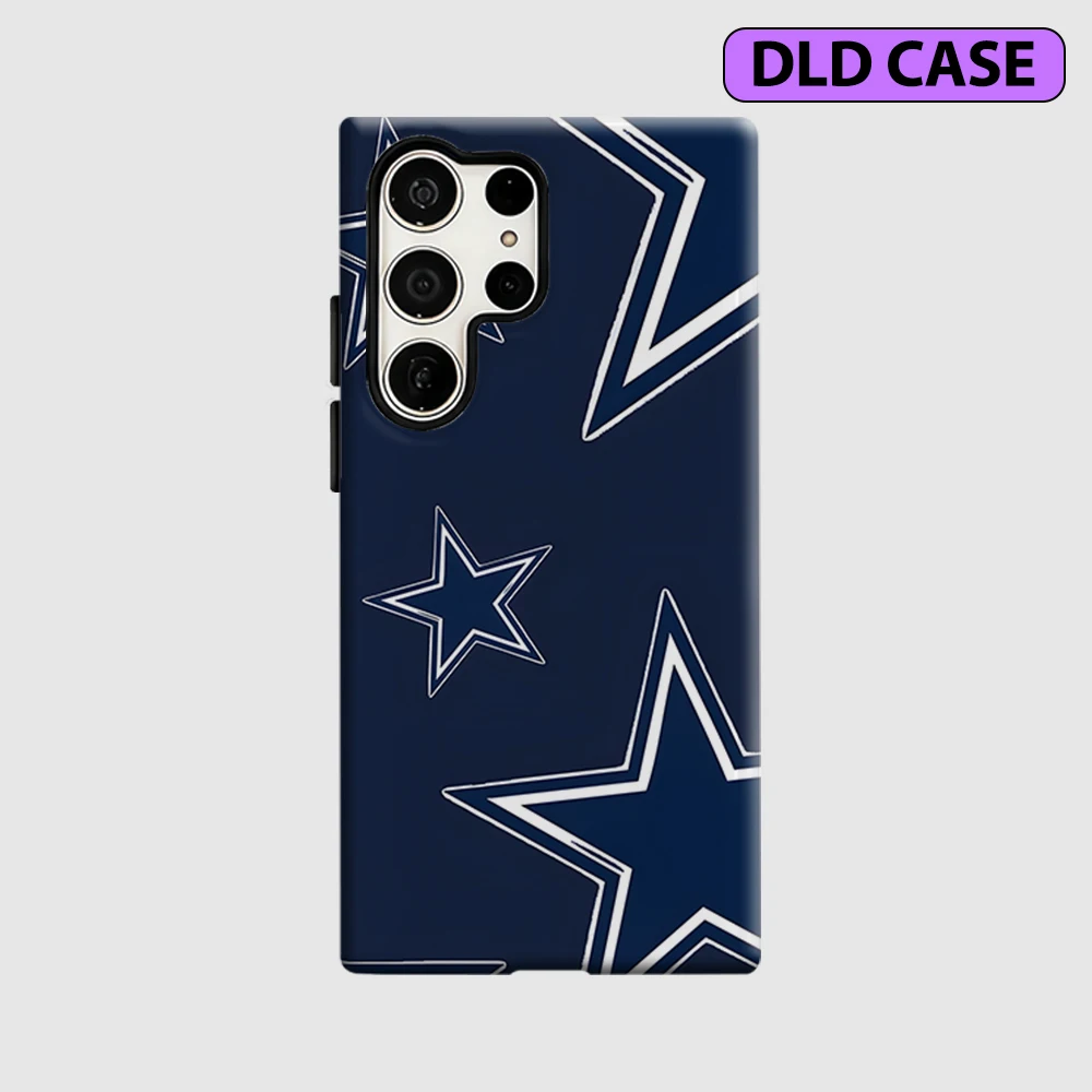 Starfield Navy Phone Case for Samsung Galaxy S26 S25 Ultra S24 S23 Ultra Plus Shockproof Double Layer Tough Back Cover
