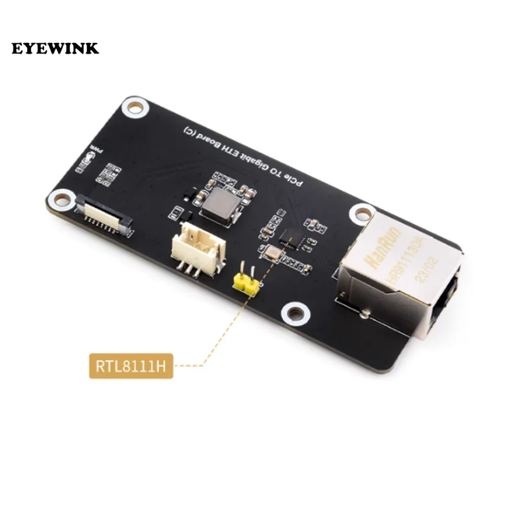 Raspberry Pi 5 dedicated PCIe to Gigabit Ethernet port expansion board side installation, no drive plug and play