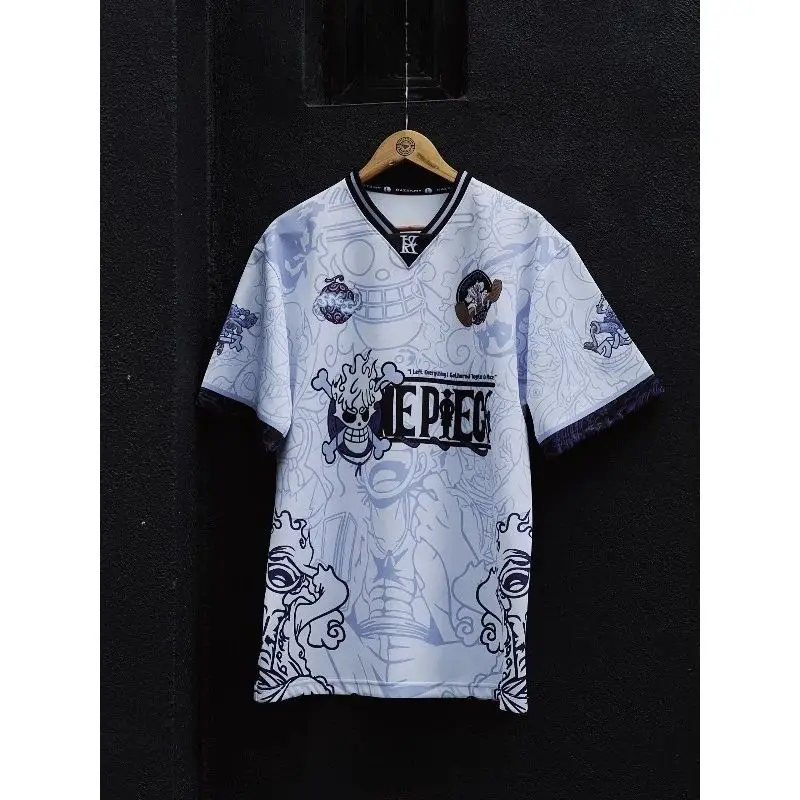 

Мужская спортивная футболка с 3D-принтом Luffy Gear 5 Nika, V-образный вырез, стильная повседневная одежда для фанатов аниме, коллекция 2026 года