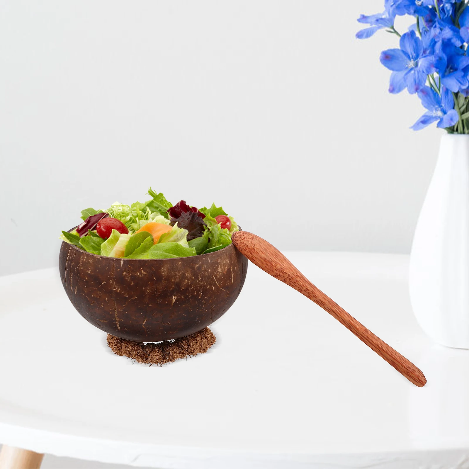 

1 set Coconut Bowl Set Natural Handcrafted Multi-Use Serving Bowls For Salad Fruit Cereal Noodles Kitchen Storage With