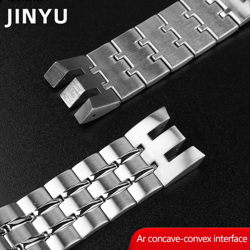 Curved end High Quality Stainless steel Watchband For Swatch YRS403 YRS412 YRS402G 21mm men\'s arc concave bracelet Wrist strap