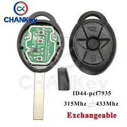 CHANKey 2 Buttons EWS Car Remote Control Key Fob Case For Old BMW Mini Cooper S R50 R53 315Mhz/433Mhz ID44 Chip