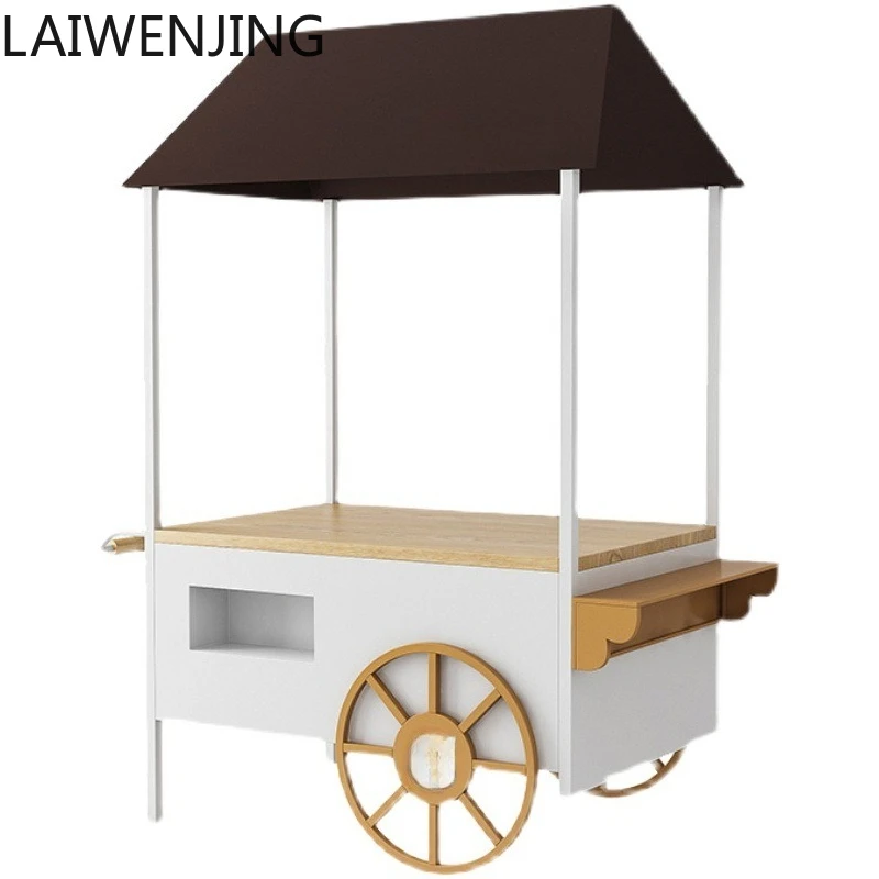 YY-  Mall Promotion Multi-Functional Cart Store Outdoor Display Cart Market Iron Art Movable Stall Cart