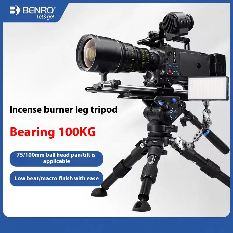 Benro HH75AV HH100AV Hi-Hat Mini Video Tripod Aluminium 75mm/100MM, 2 segments by Professional Auminium Camera Tripods