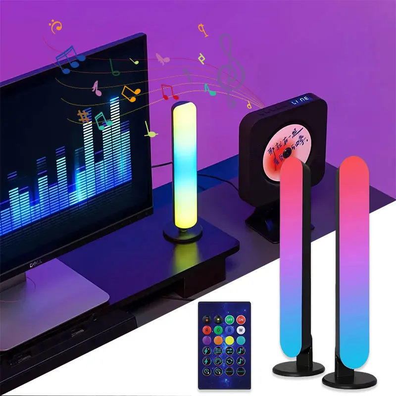 RGB Rhythm Light Smart Light Bars Gaming LED Lights DIY Color Adjustments Remote Control USB Pickup Light Desktop RGB Light Bar