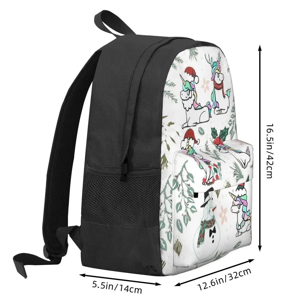 Christmas Unicorn Backpacks Boys Girls Bookbag Students School Bags Cartoon Kids Rucksack Laptop Rucksack Shoulder Bag