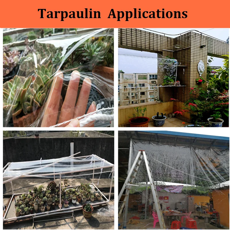 Transparent Rainproof Cloth Thickened PVC Canvas Outdoor Balcony Plastic Waterproof Tarpaulin 99% Visibal Cover Rain Shelt