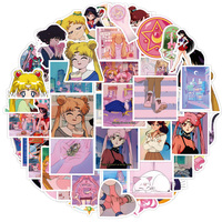 10/30/60pcs Kawaii Sailor Moon Anime Stickers Cute Cartoon Beautiful Girl Sticker Decal for Kids Toy Phone Notebook Water Bottle