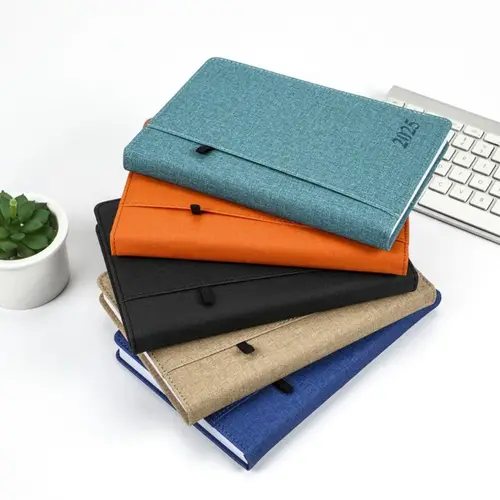A5 2025 의제 플래너 노트 소프트 PU 커버 156 페이지 2025 저널 노트 Simple Thicken 365 Days Notepad Student