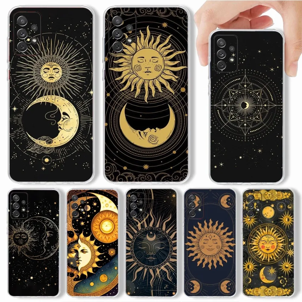 Suns Moons Clouds Astrological Phone Case For Samsung,Galaxy,S20,S21,S22,S23,Fe,Lite,Plus,Ultra Note Shell