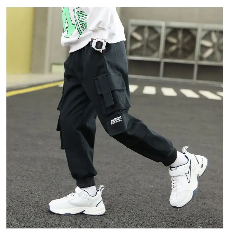 

Boys Pants For Boys New Cargo Pants Autumn Boys Sweatpants Multi-Pocket Trousers Kids Childrens Casual Pants Streetwear