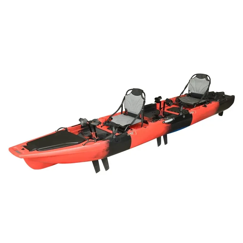 Hot Sale 14FT 2-Person Double Pedal Sit-On-Top Kayak Modular Hard Plastic Fishing Kayak with Pedal Drive System for Ocean Waters view 3