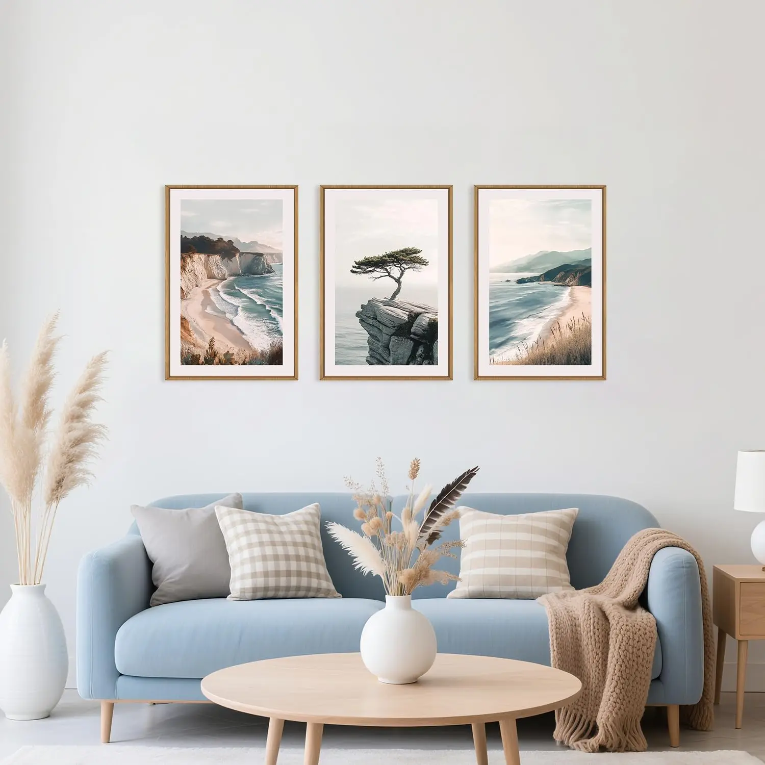 3pcs/Set Beach Canvas Wall Art Summer Ocean Sea View Art Printed Materials Modern Living Room Bedroom