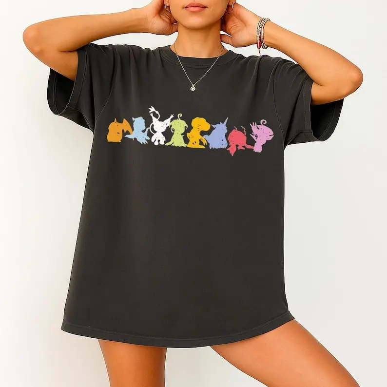 

Hot Selling Fashion New Digital Summoner Unique Design Short Sleeved T-shirt Casual Loose Outdoor Street T-shirt Plus Size