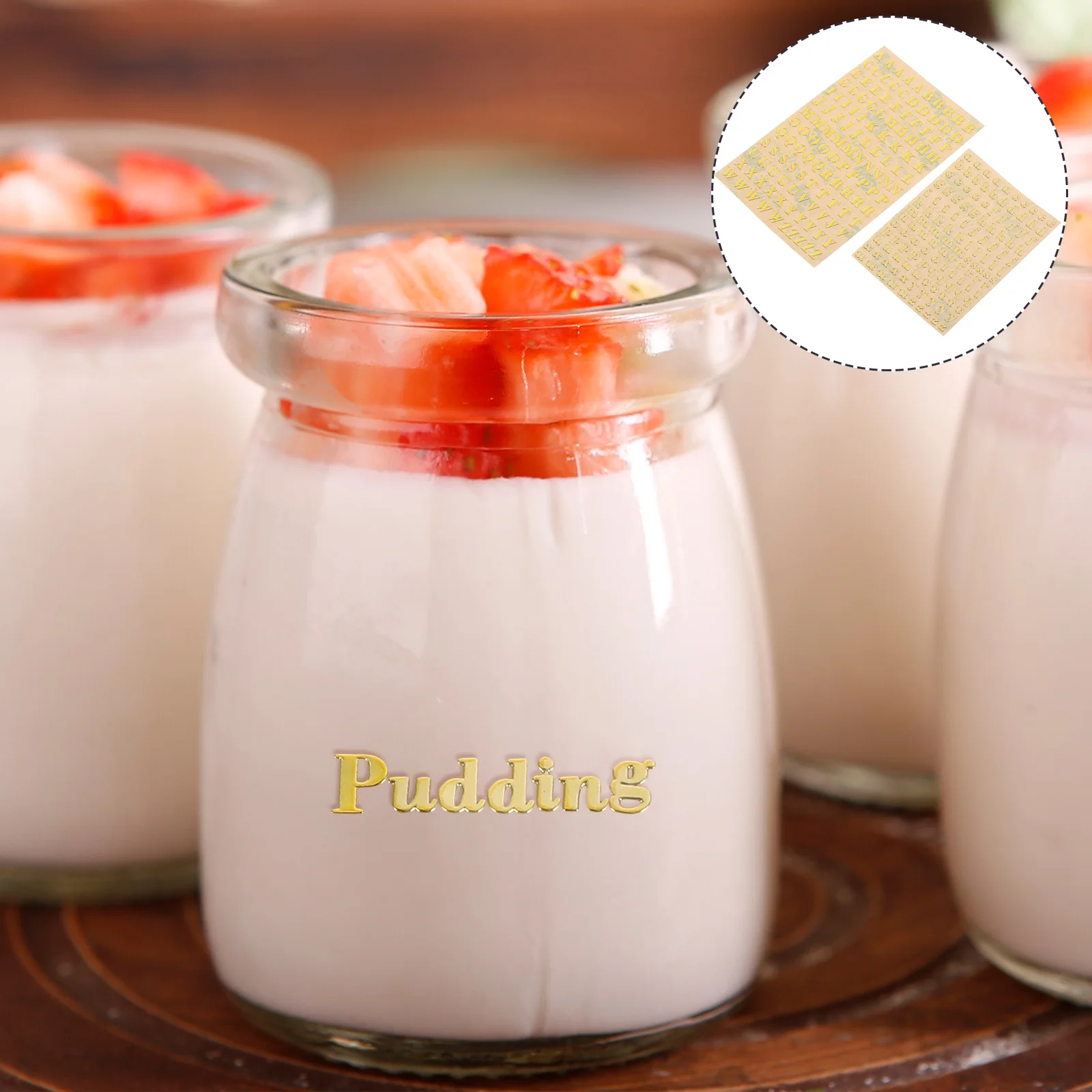 

4 Sheets Crystal Epoxy Mini Gold Letter Stickers Metal Glitter Self-Adhesive DIY Scrapbook Nail Art Resin Crafts